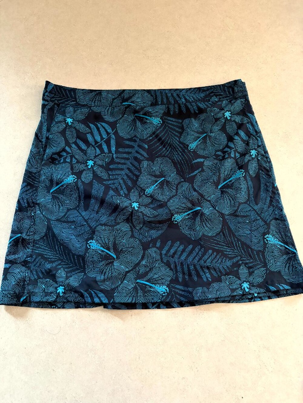 Rip Skirt Hawaii Wrap Skirt XL blue/ Black Mini Length Pocket Adjustable Waist